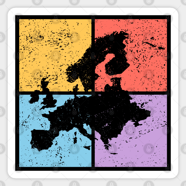 Europe Pop Art Design - Colorful Map Art Magnet by TuncGK